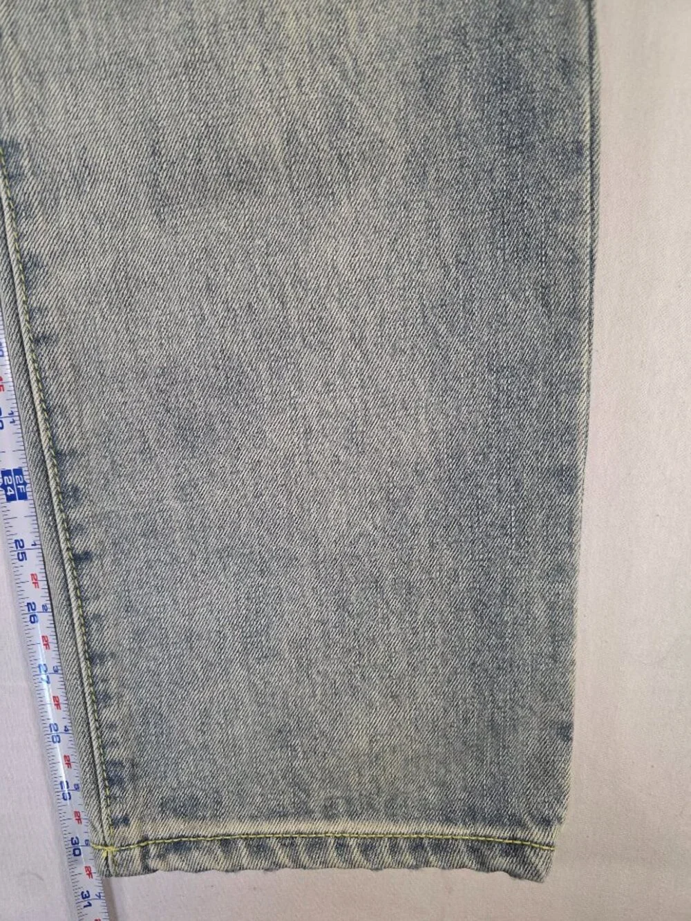 mnml Raw Straight Denim Jeans Dirty Wash D3 Denim Light Blue Size 36 NWT